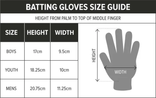 cricket batting gloves sizing