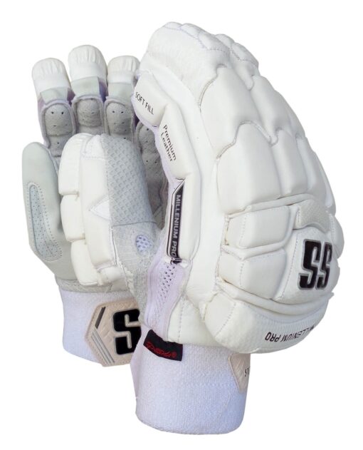 SS Millenium Pro White Cricket Batting Gloves